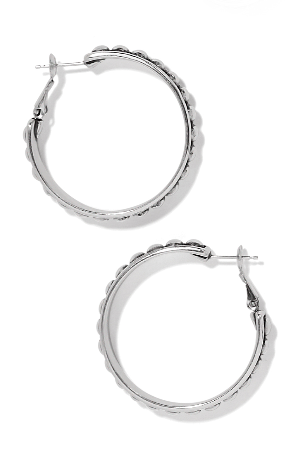 Brighton Pretty Tough Stud Large Leverback Hoop Earrings