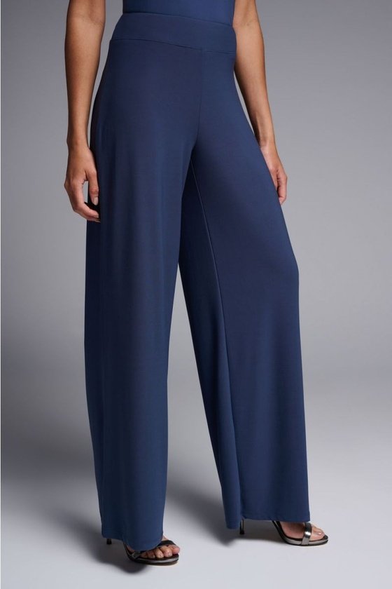 Silky Knit Wide-Leg Pull-On Pants