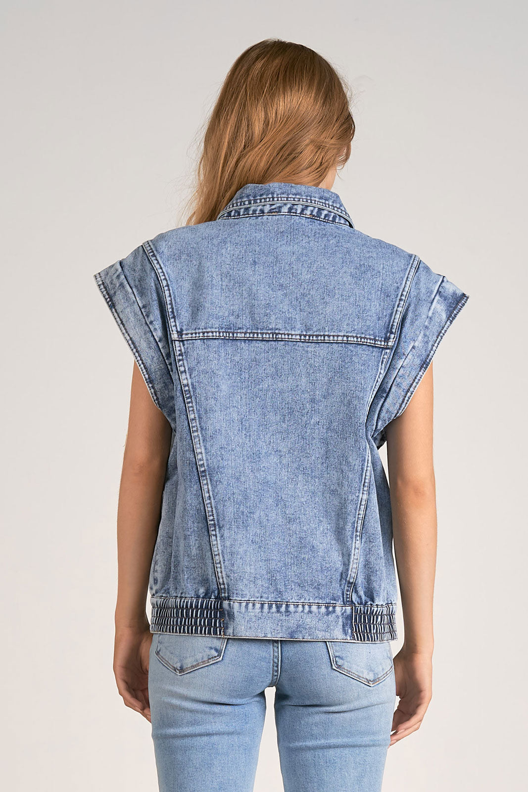 Denim Button Up Vest