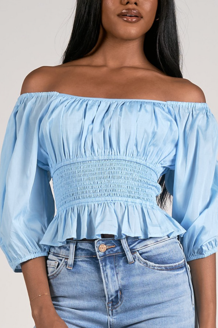 Off Shoulder Smock Top