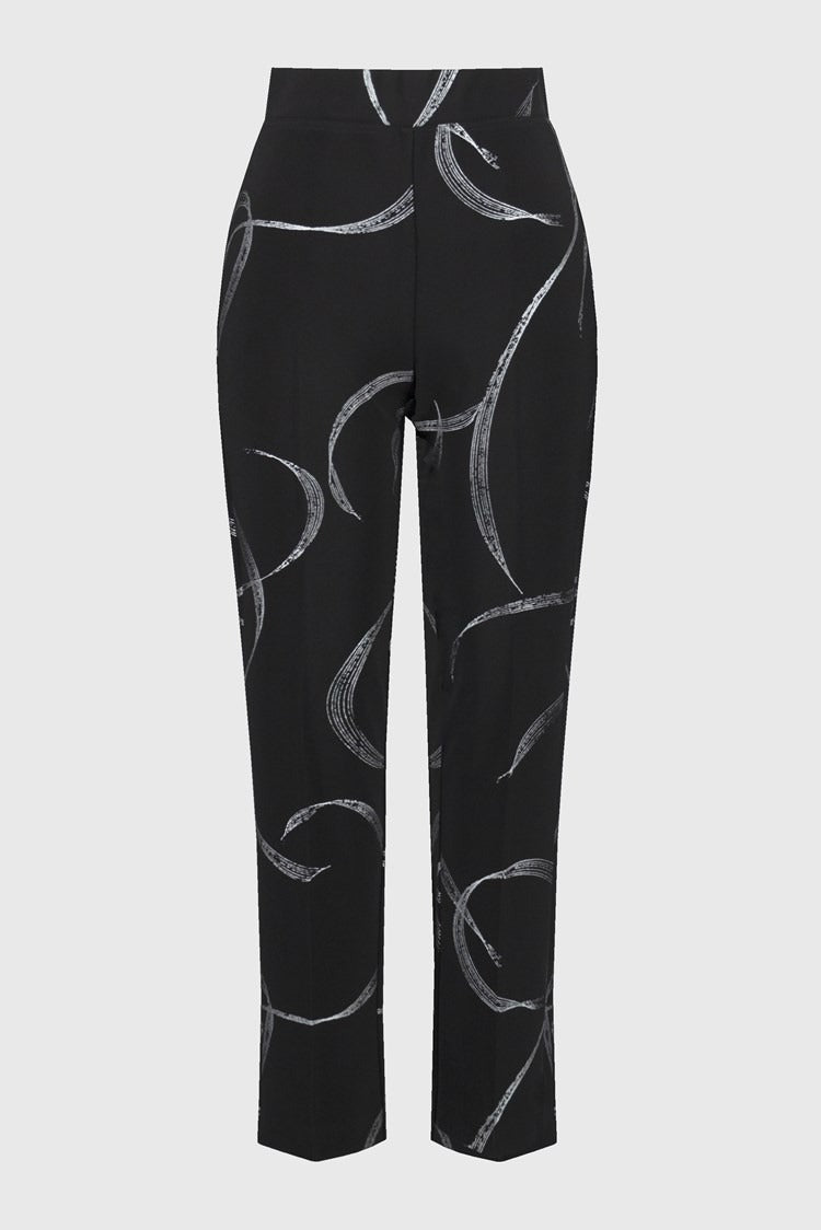 Silky Knit Abstract Print Pull-On Pants