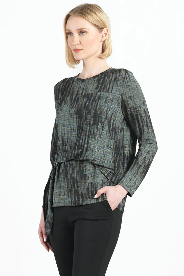 Soft Pleats Blouse W/ Loose Drape Tie Detail