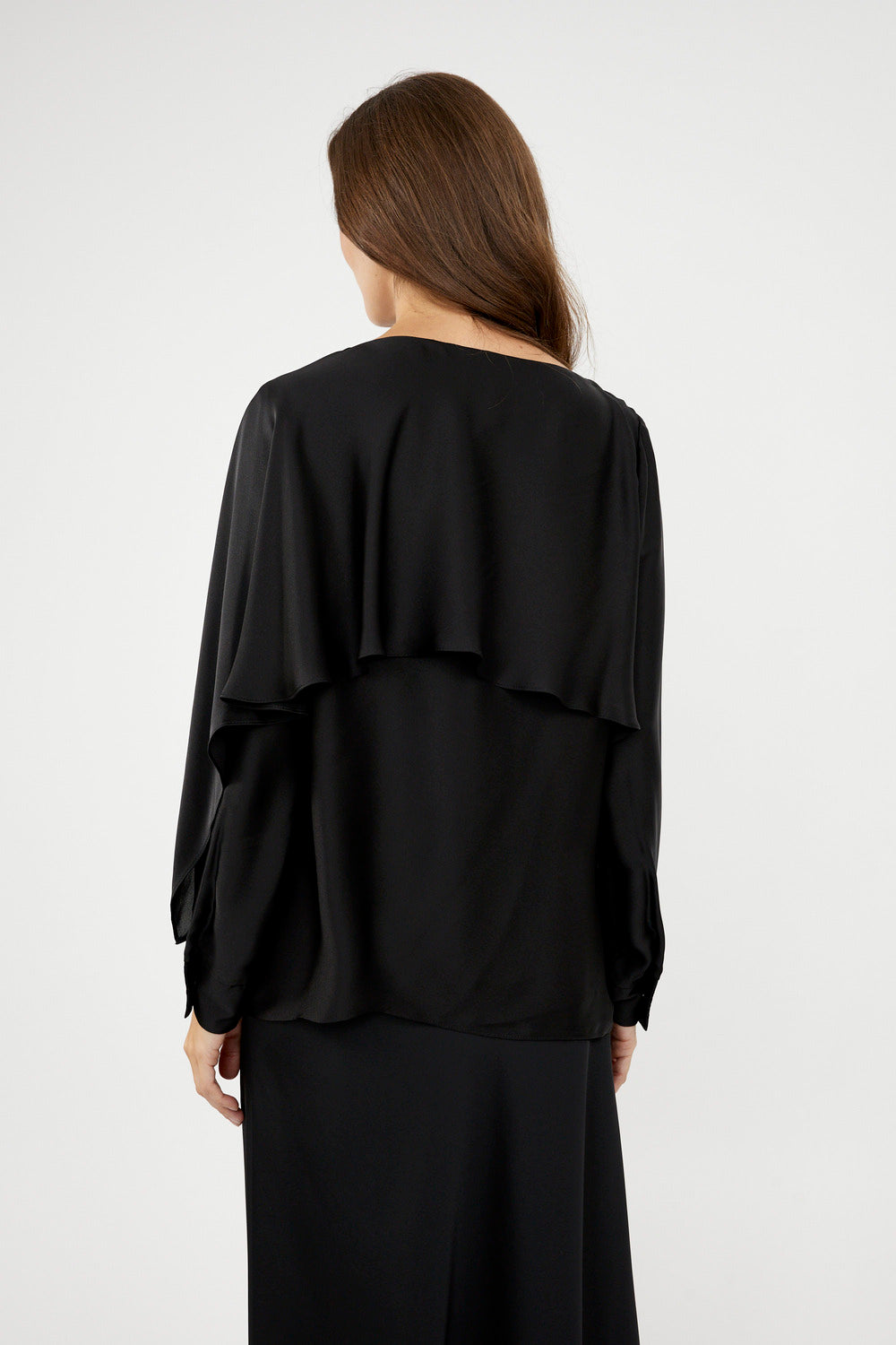 Satin Flared Cape Top