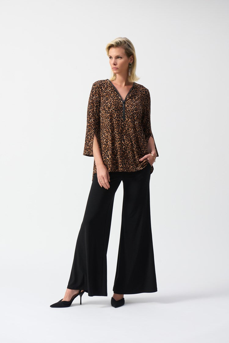 Silky Knit Animal Print Fit and Flare Tunic