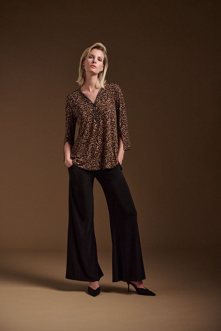 Silky Knit Animal Print Fit and Flare Tunic