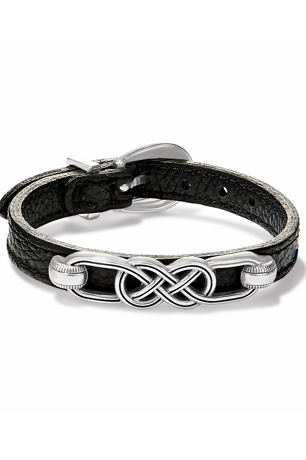 Interlok Braid Leather Bracelet (Black)