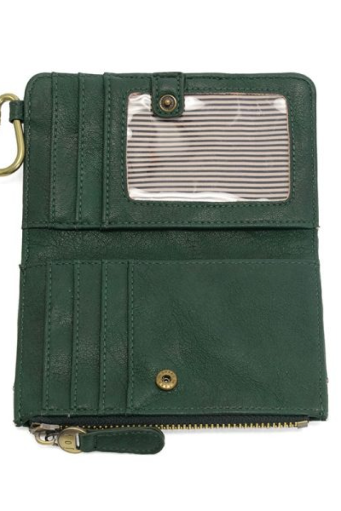 Bobbie Bifold Wallet With Carabiner (Deep Green)