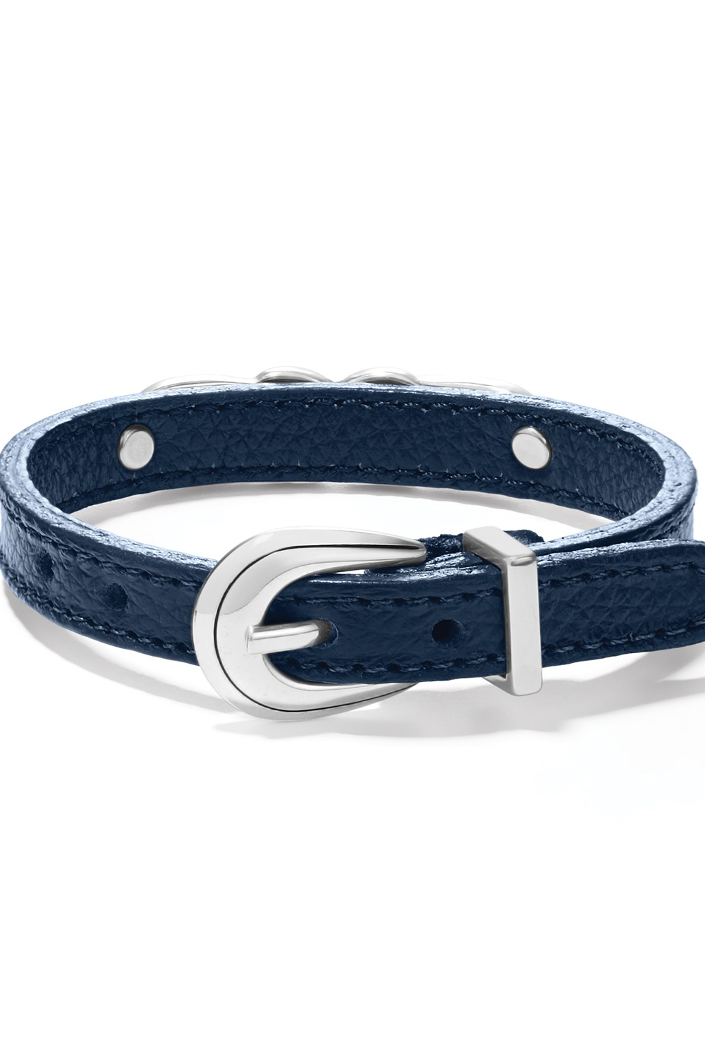 Interlok Braid Leather Bracelet (French Blue)