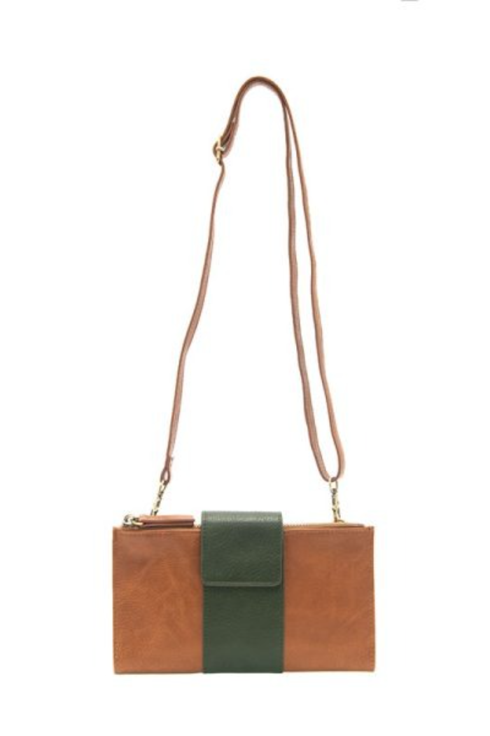 Camryn Colorblock Wallet Crossbody (Chicory/Pine)