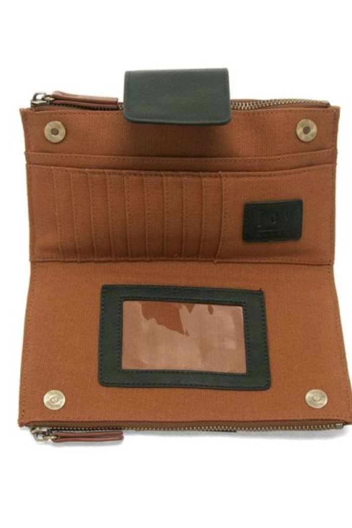 Camryn Colorblock Wallet Crossbody (Chicory/Pine)