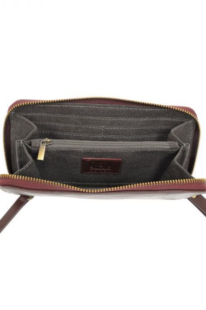 Chloe Zip Around Wallet Wristlet (Wine)