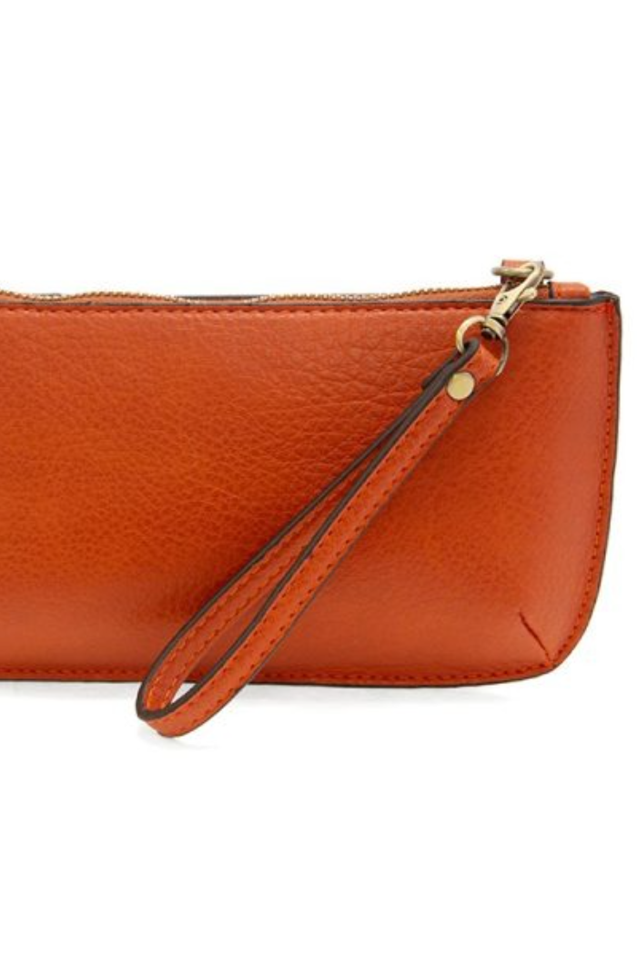 Mini Crossbody Wristlet Clutch (Burnt Orange)