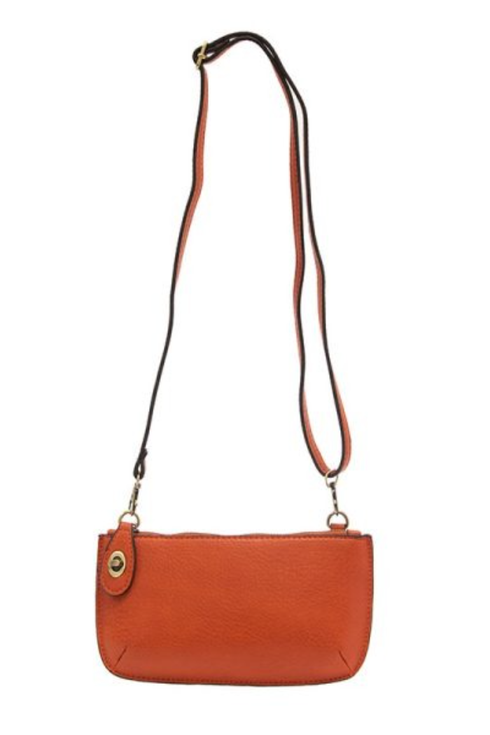 Mini Crossbody Wristlet Clutch (Burnt Orange)