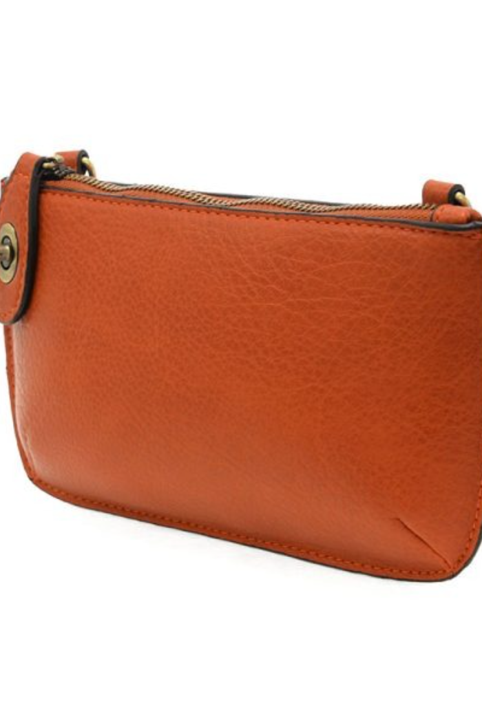 Mini Crossbody Wristlet Clutch (Burnt Orange)