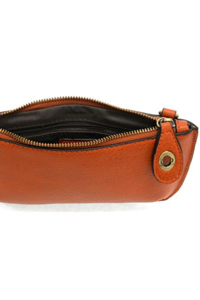 Mini Crossbody Wristlet Clutch (Burnt Orange)