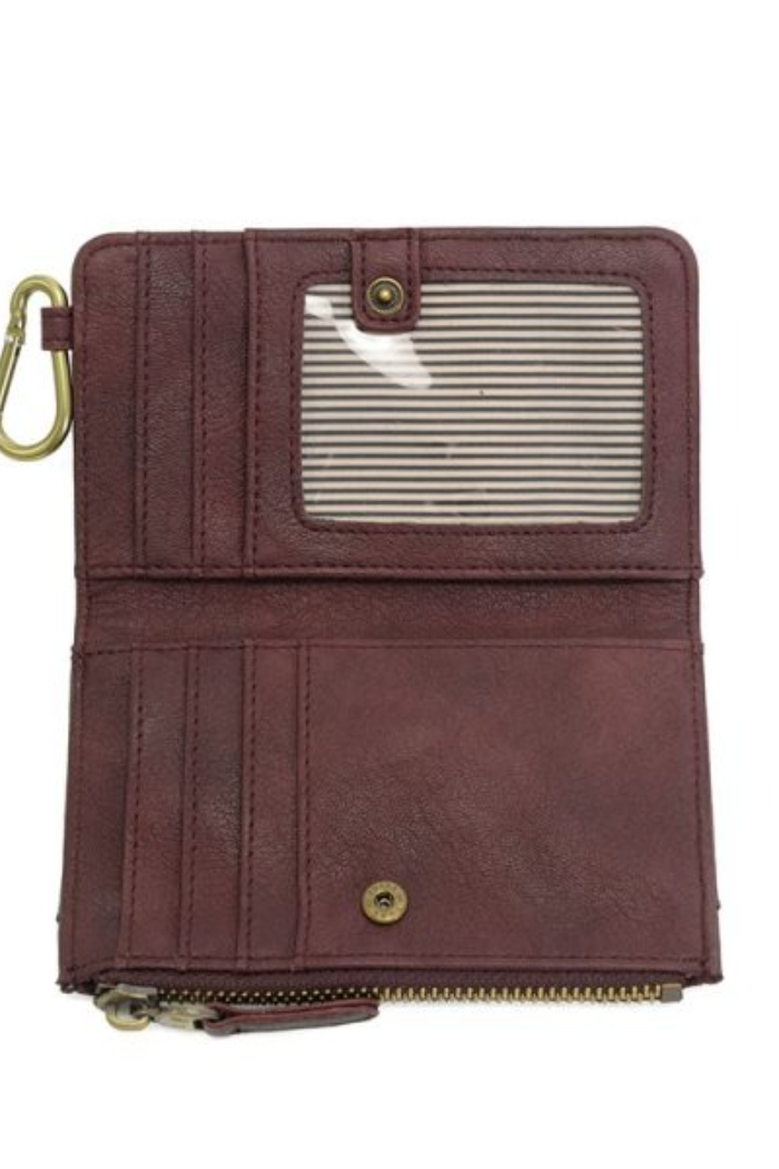 Bobbie Bifold Wallet With Carabiner (Aubergine)