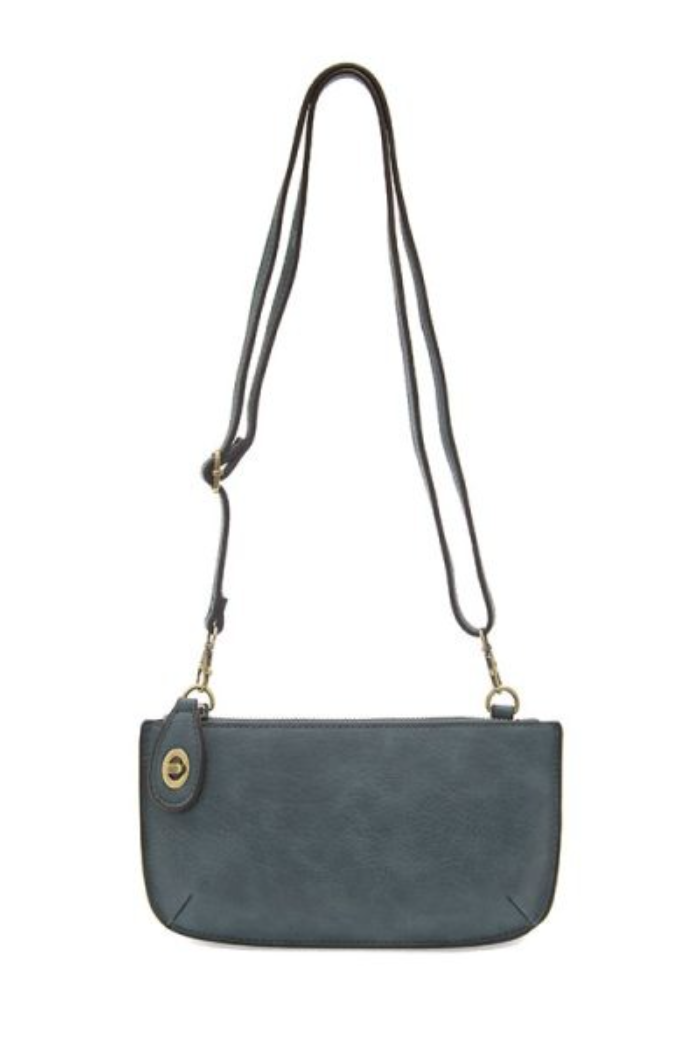 Mini Crossbody Wristlet Clutch (Washed Denim)