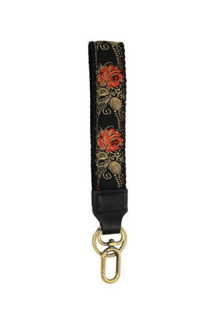 Red Climbing Rose Easy Find Wristlet