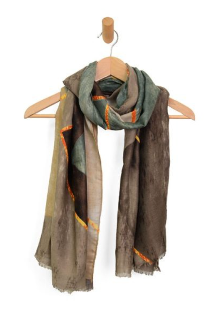 Geo Silhouette Scarf (Neutral)