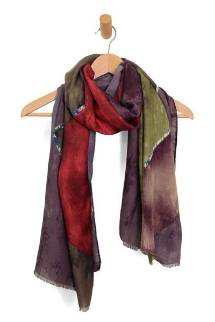 Geo Silhouette Scarf (Plum)