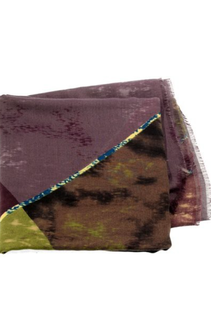 Geo Silhouette Scarf (Plum)