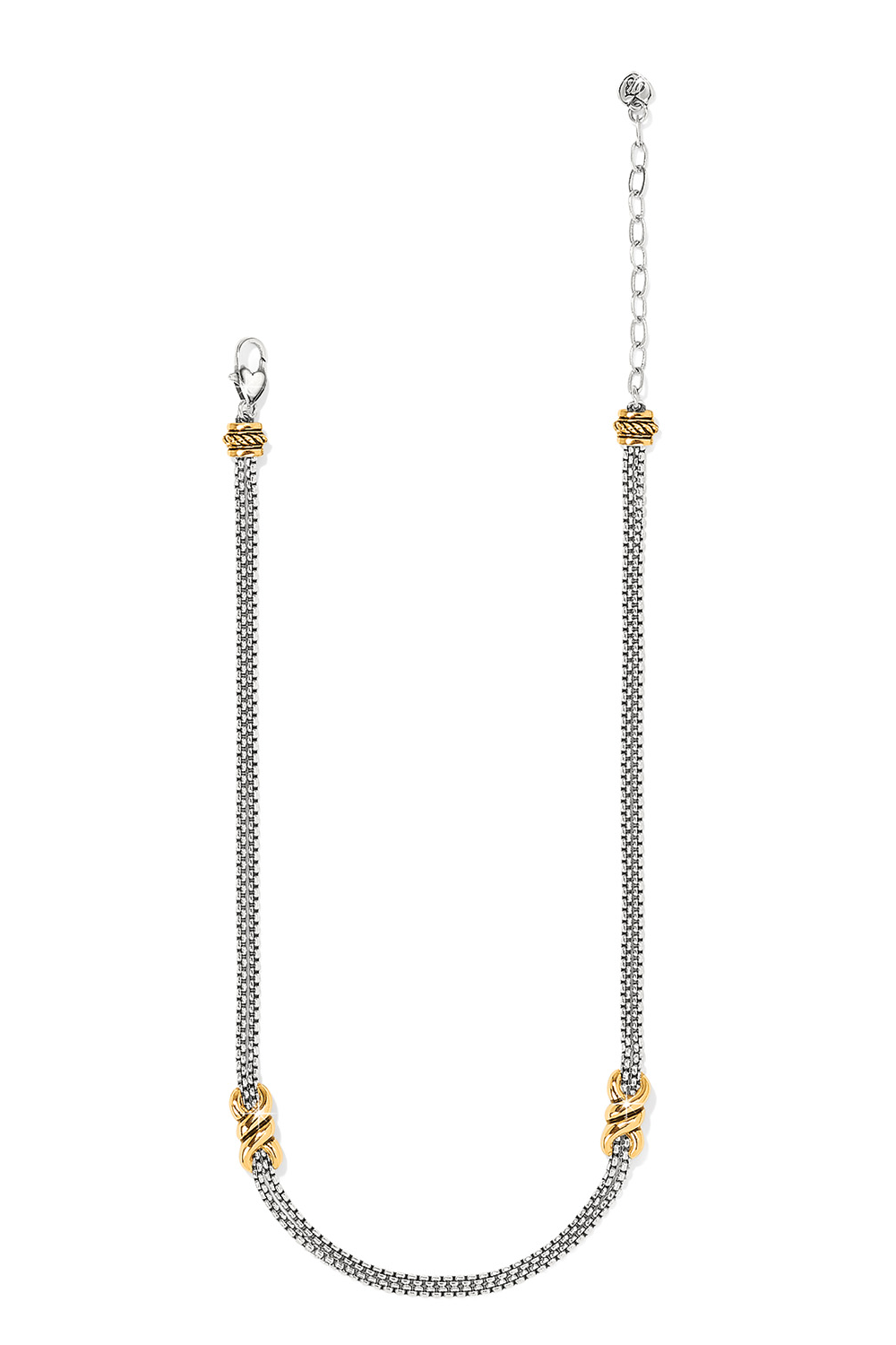 Interlok Twist Two Tone Double Chain Necklace