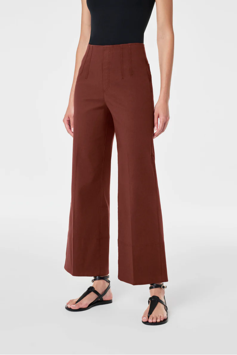 Stretch Twill Cropped Wide Leg Pant