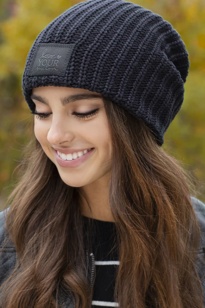 Black Monochrome Beanie