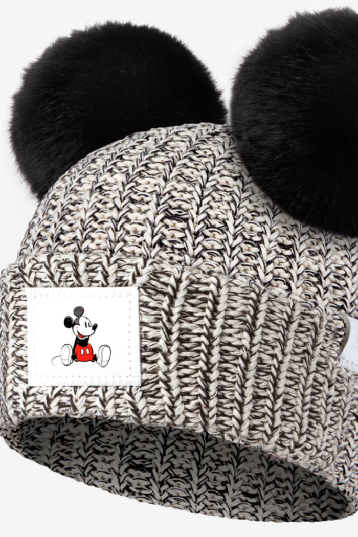 Mickey Mouse Black Speckled Double Pom