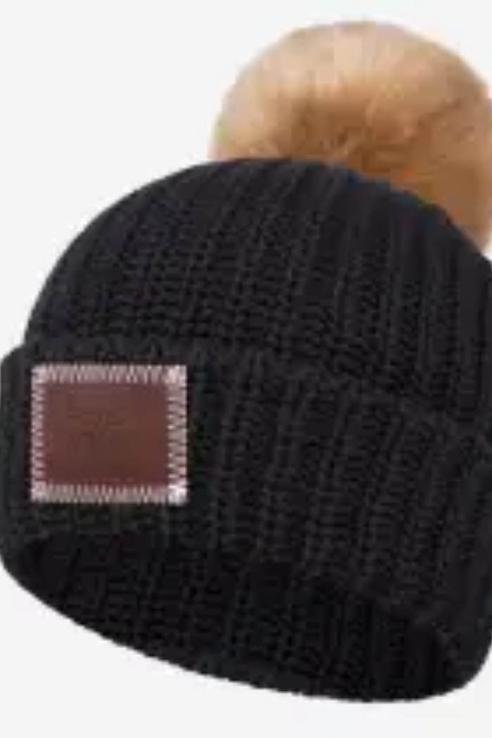 Black Pom Beanie