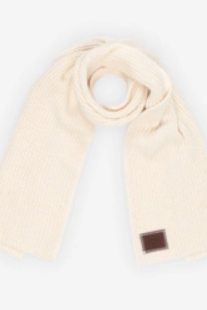 White Speckled Flat Knit Scarf