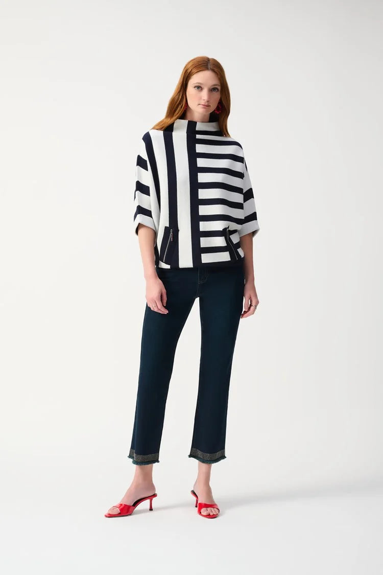 Jacquard Stripe Sweater Knit Pullover