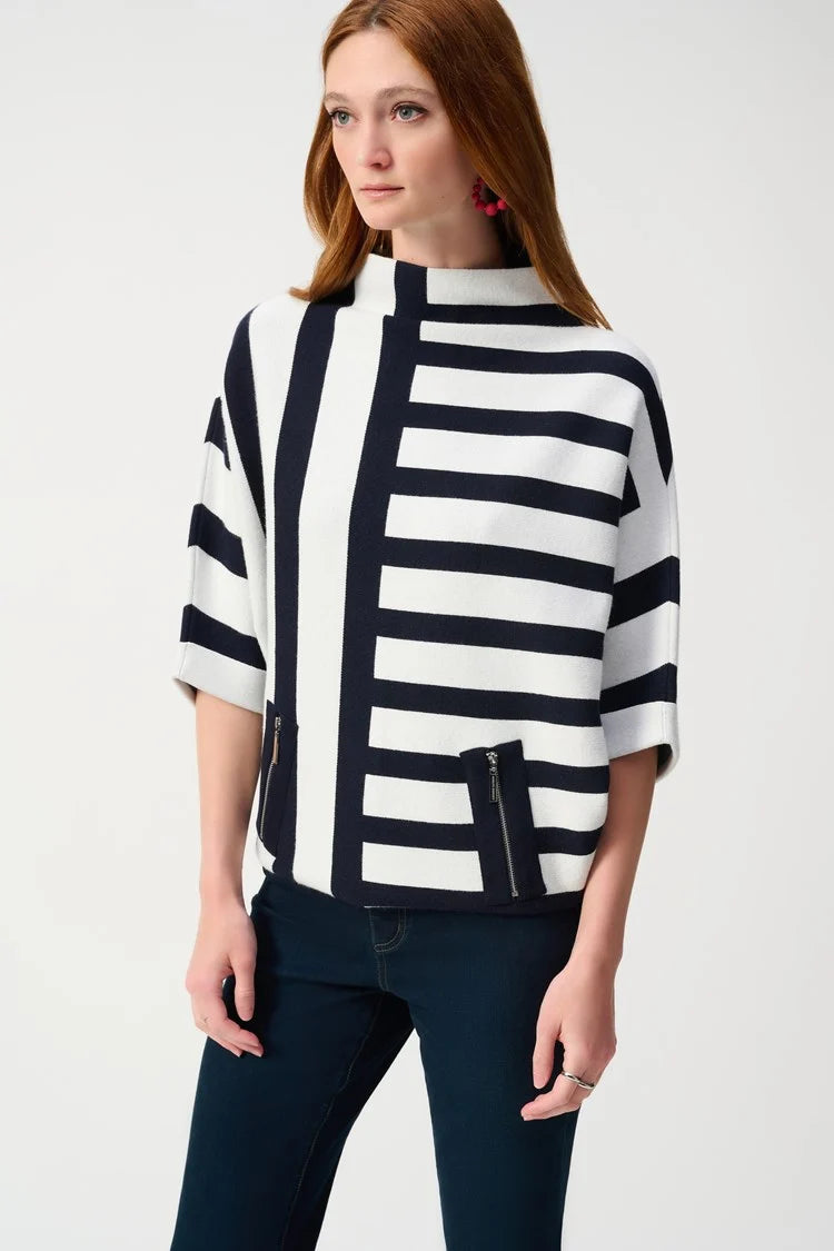 Jacquard Stripe Sweater Knit Pullover