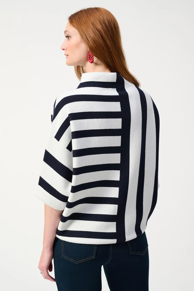 Jacquard Stripe Sweater Knit Pullover