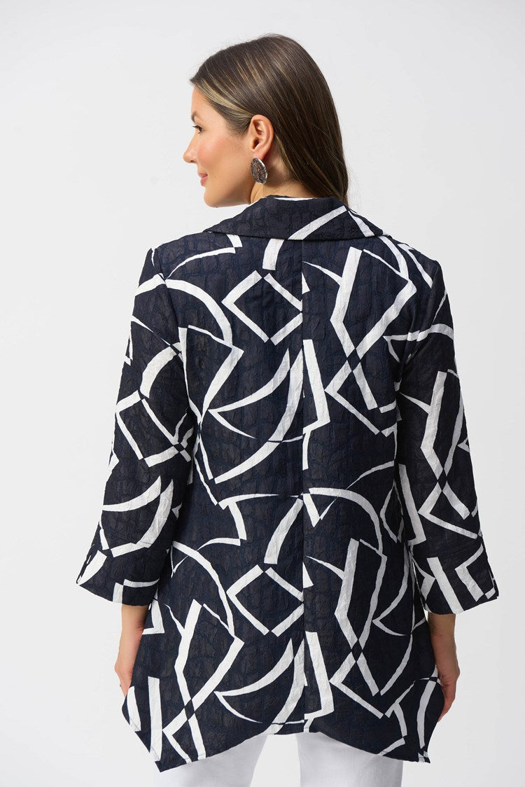 Jacquard Abstract Print Handkerchief Jacket