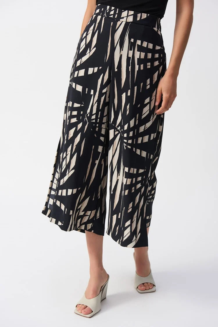 Woven Tropical Print Culotte Pants