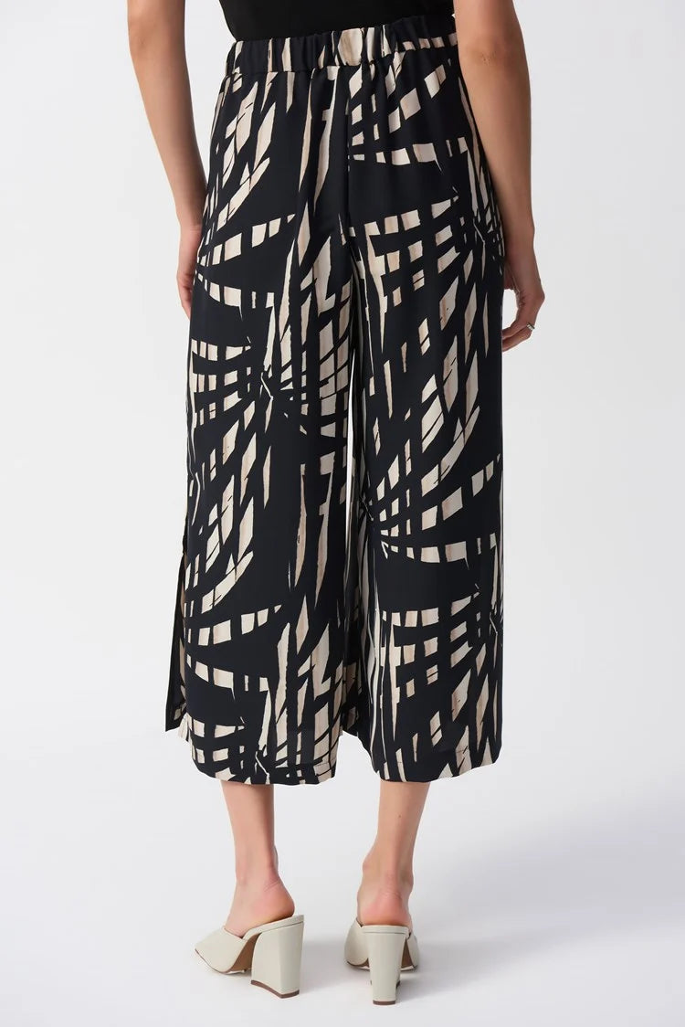 Woven Tropical Print Culotte Pants