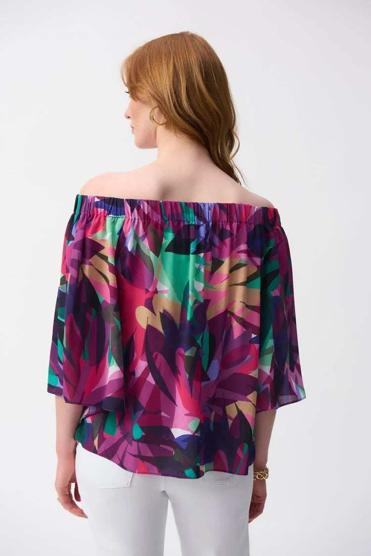 Georgette Tropical Print Boxy Top