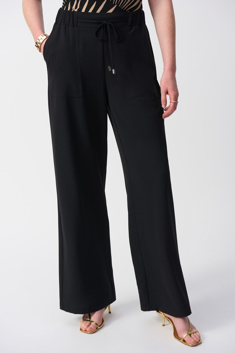 Textured Woven Wide Leg Pants