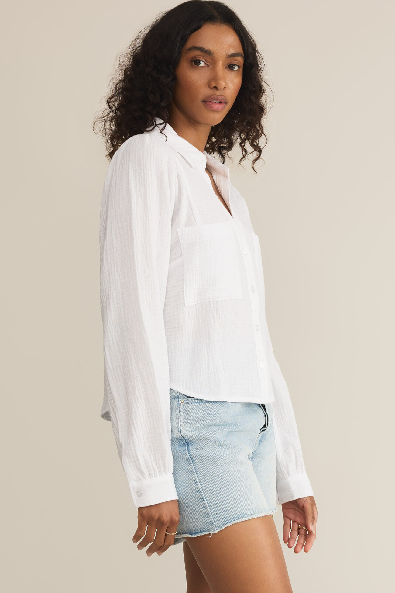 Campo Button Up Gauze Top