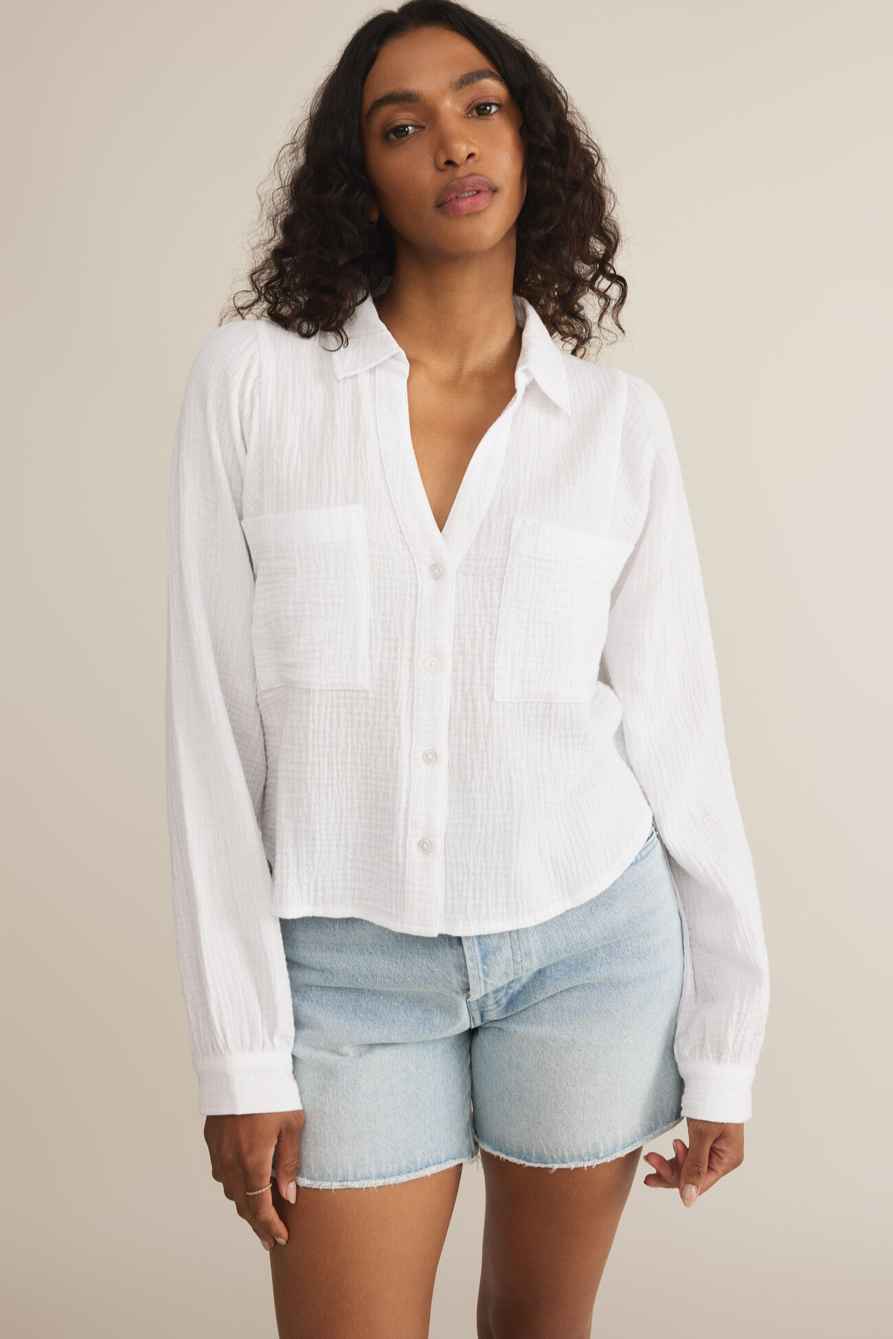 Campo Button Up Gauze Top